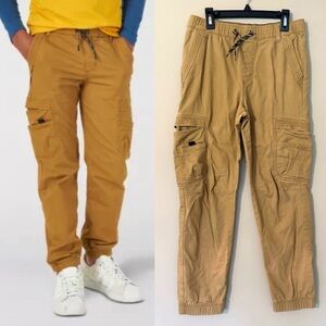 Boy’s 14 Regular Elastic Pull On Pants Free to Stretch Gamer Cargo Khaki